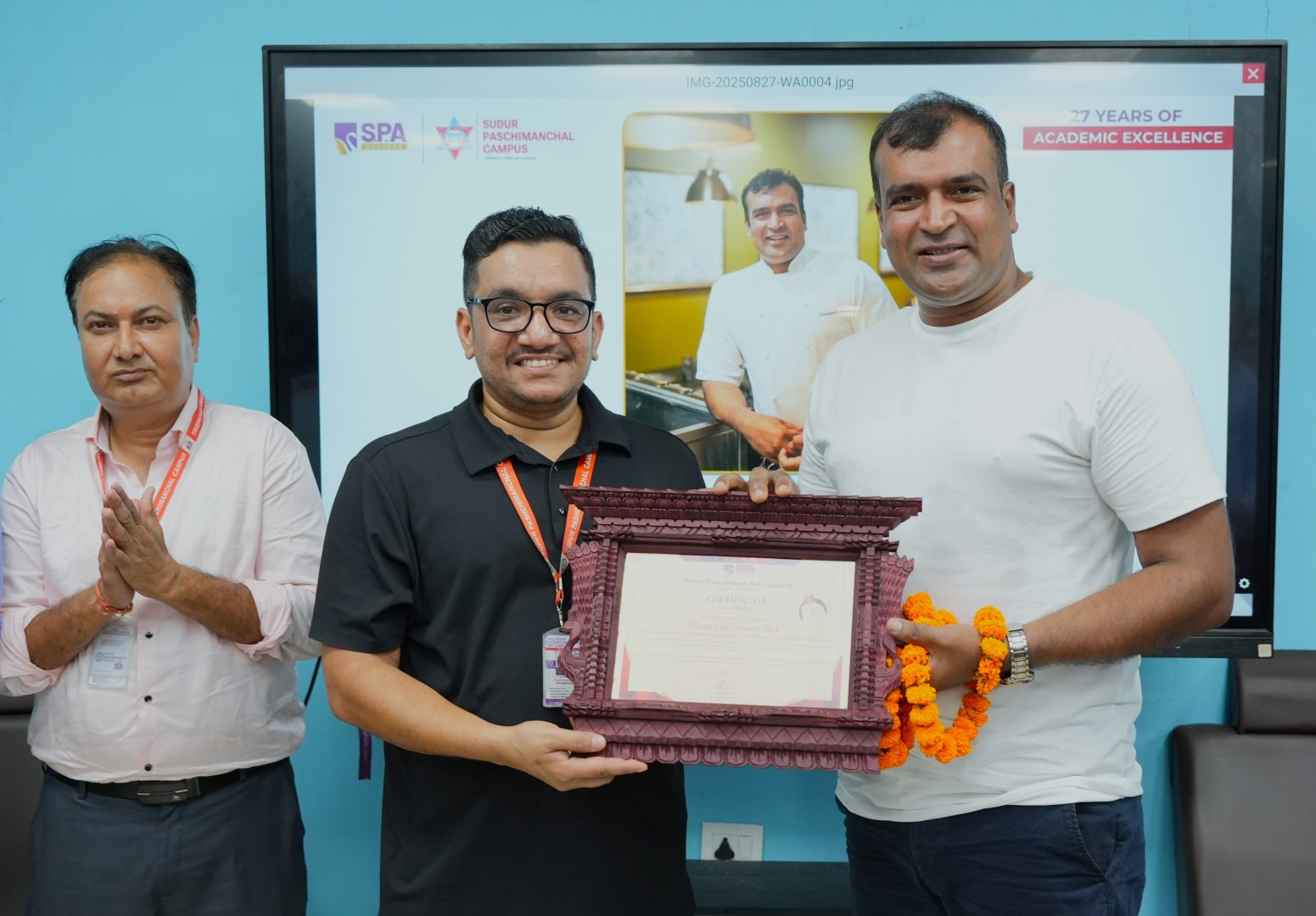 विश्व प्रसिद्ध पाककलाका माहिर सेफ सन्तोष शाहलाई ‘एसपीए सम्मान’ प्रदान