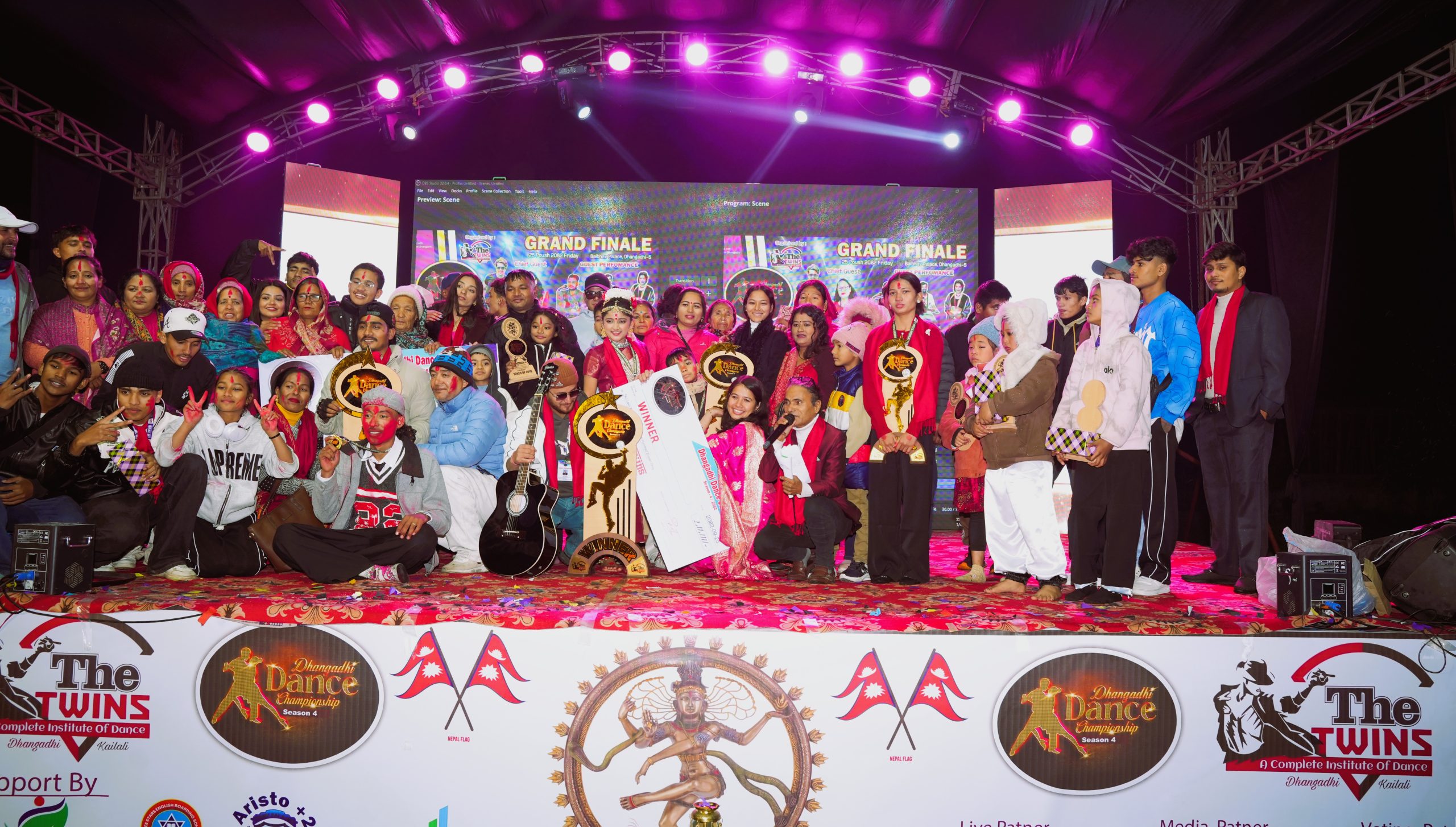 धनगढी डान्स च्याम्पियनसिप सिजन–४ सम्पन्न, परिधि दाहाल र सुशान्त धामी बने विजेता